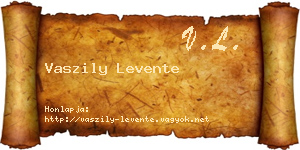 Vaszily Levente névjegykártya